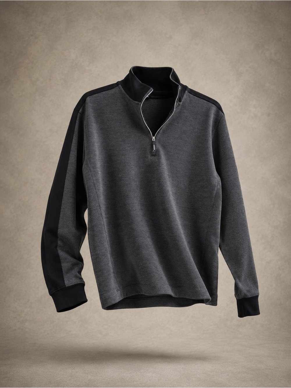 Nike Men's Charcoal and Black Quarter-Zip Sweater